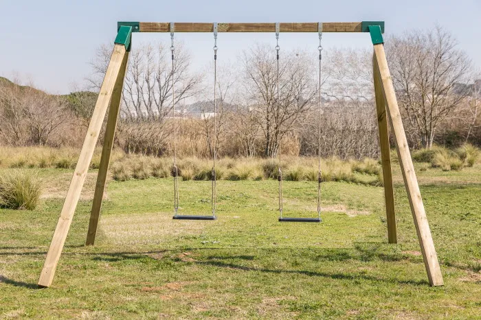 COLUMPIO DOBLE MADERA CUADRADA MASGAMES KARAI DELUXE ADULTOS ASIENTOS CON CUERDA